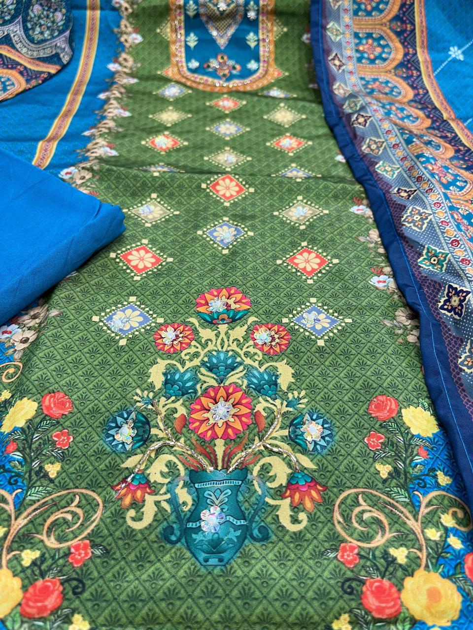 New Arrival BlueRani Special 3-Piece Set | Branded KitKat Silk Suit Collection | PL-002