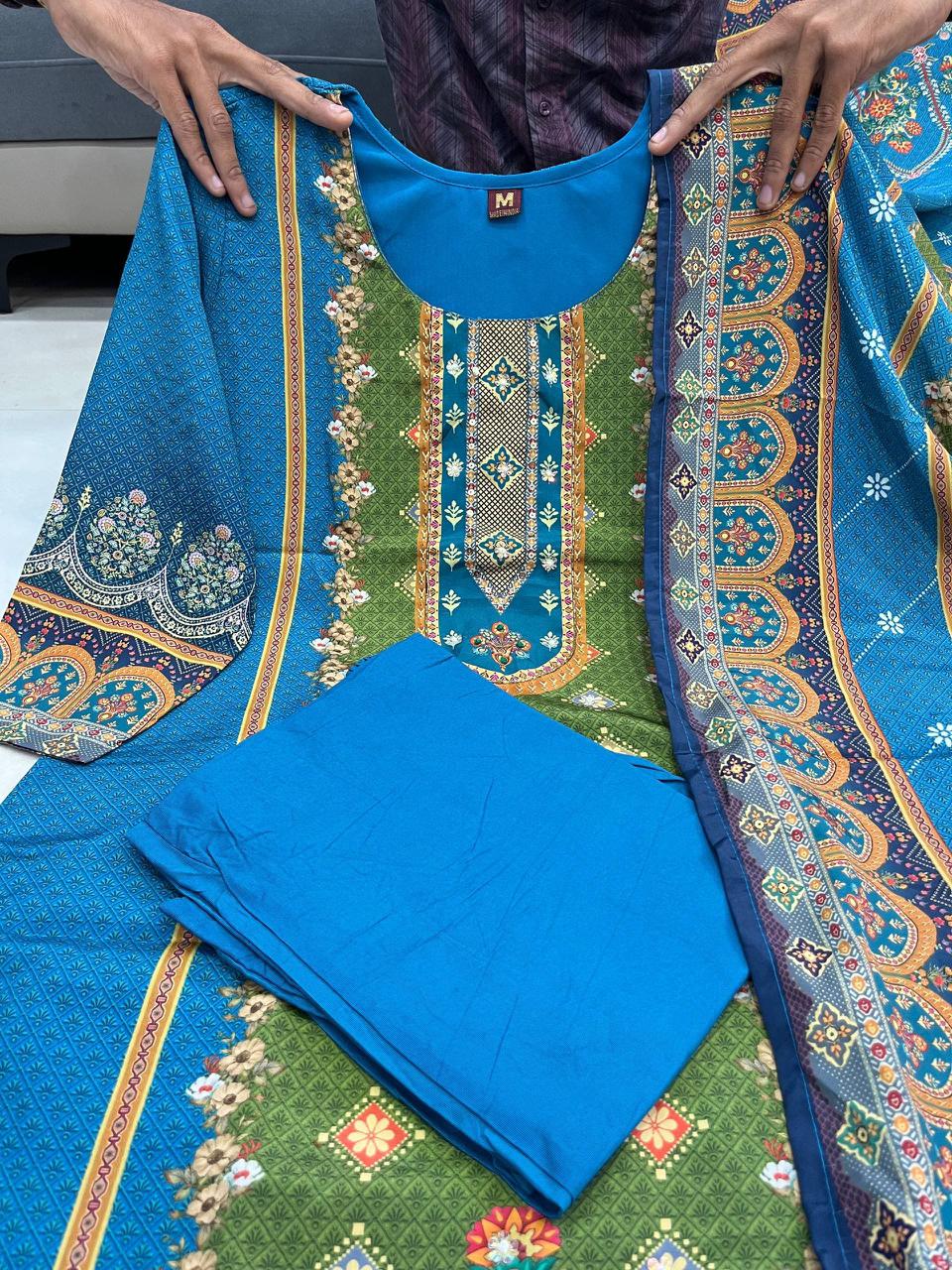 New Arrival BlueRani Special 3-Piece Set | Branded KitKat Silk Suit Collection | PL-002