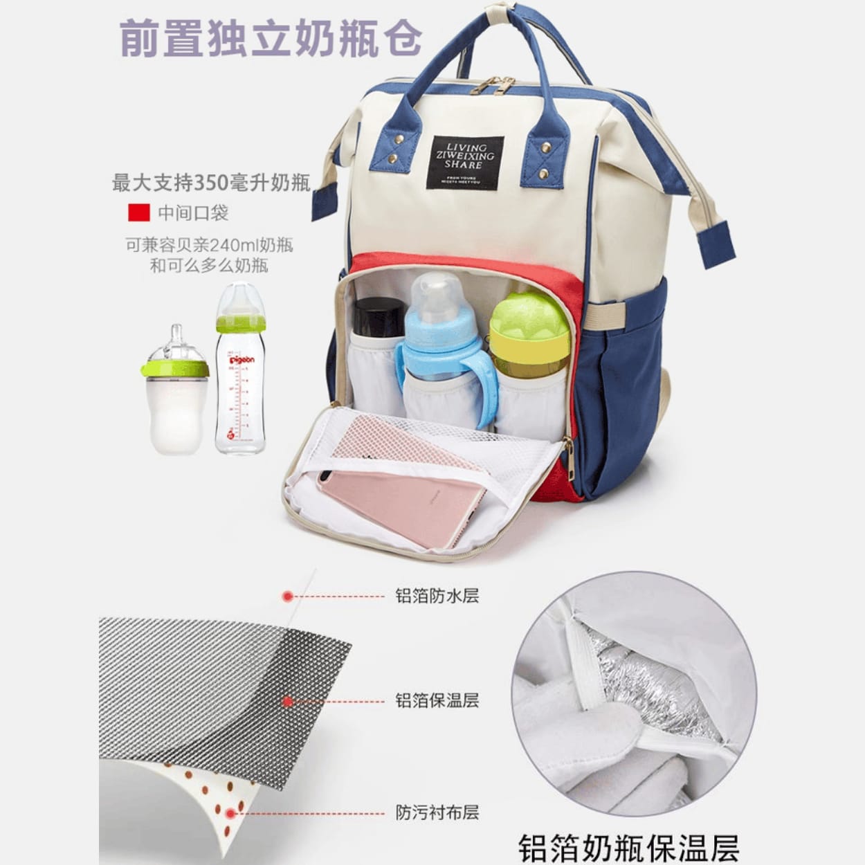 Stylish Mother Backpack | Spacious & Good Quality Baby Care Bag | LP-002
