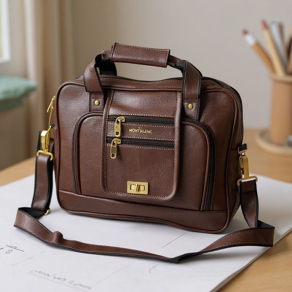 Designer Unisex Laptop / Office / File Bag | Premium PU Leather | LP-002