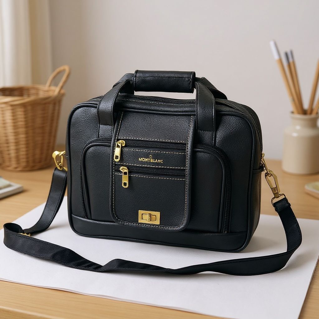 Designer Unisex Laptop / Office / File Bag | Premium PU Leather | LP-002