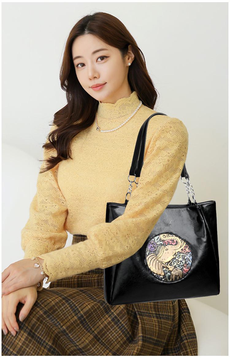 Imported Elephant Patched Vintage Tote Bag | Premium Leather Finish | LP-002