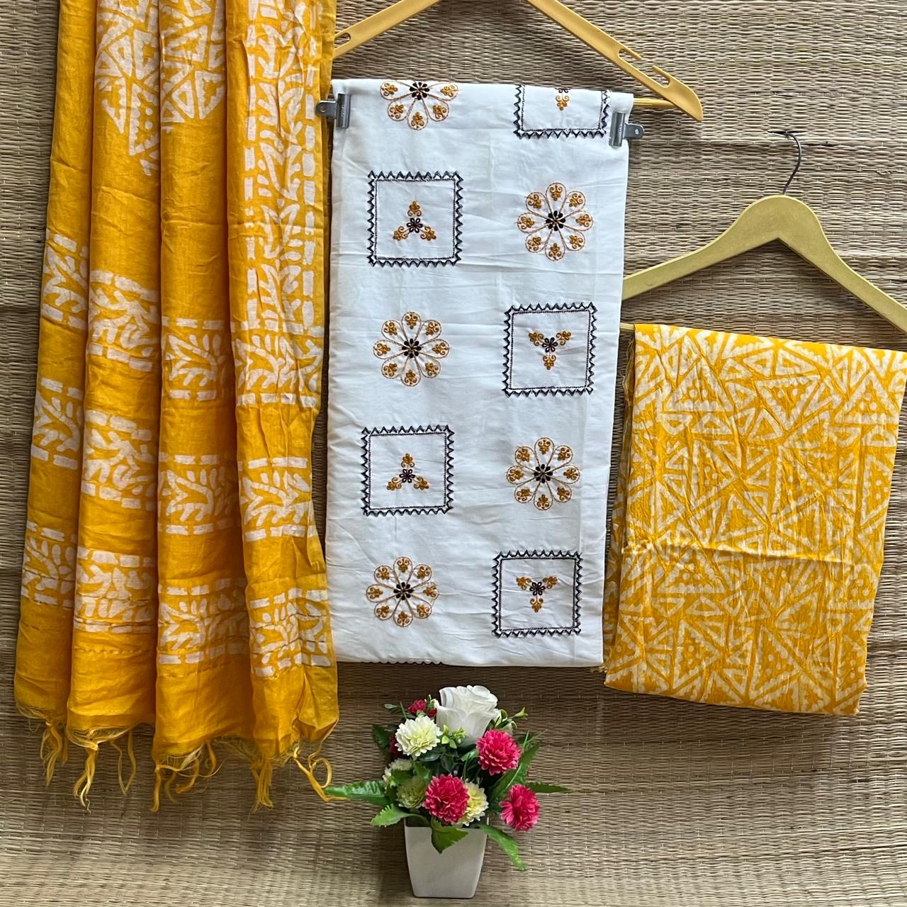 Modal Embroidery Premium Suit Set | Heavy Work & Fancy Batik Dupatta | LP-002