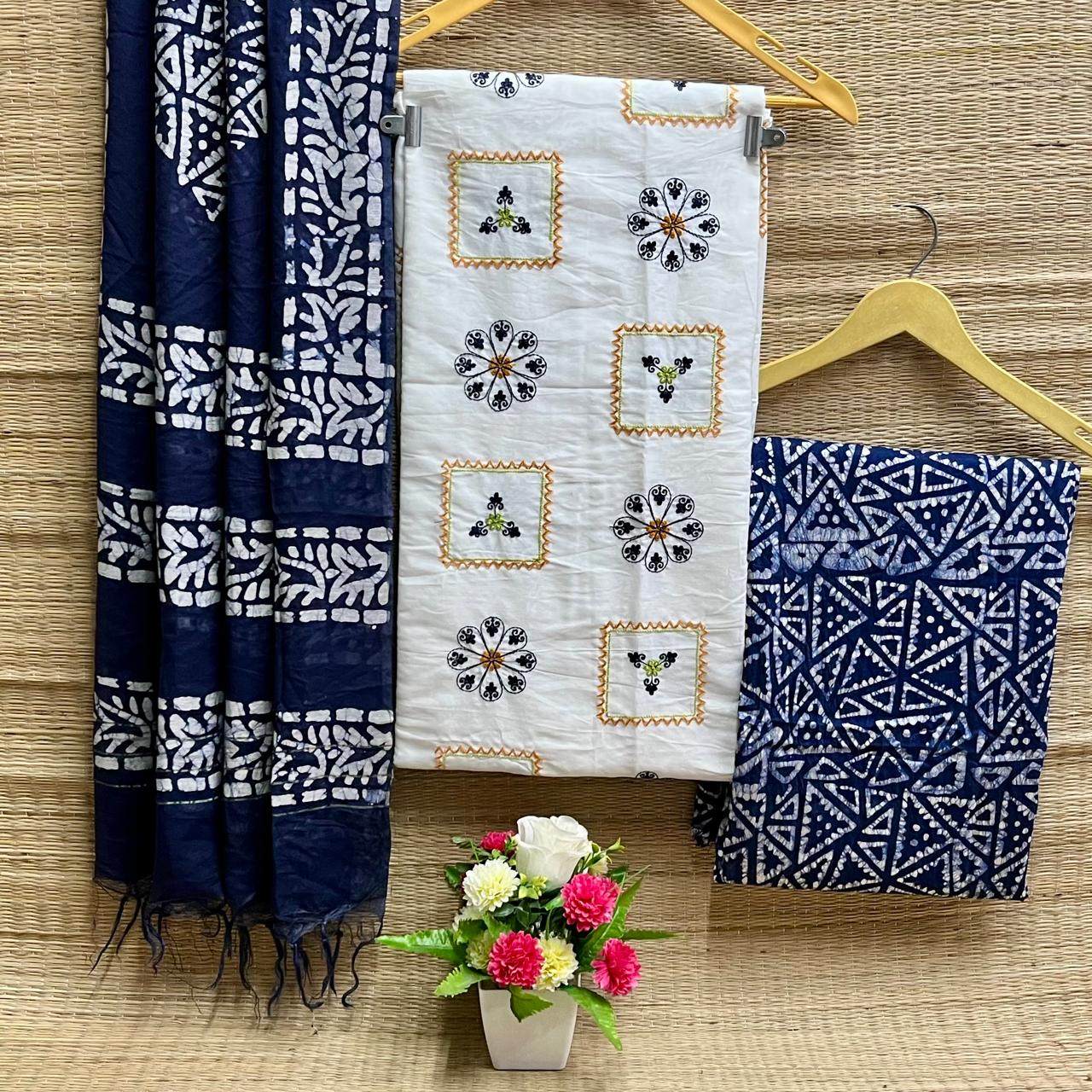 Modal Embroidery Premium Suit Set | Heavy Work & Fancy Batik Dupatta | LP-002