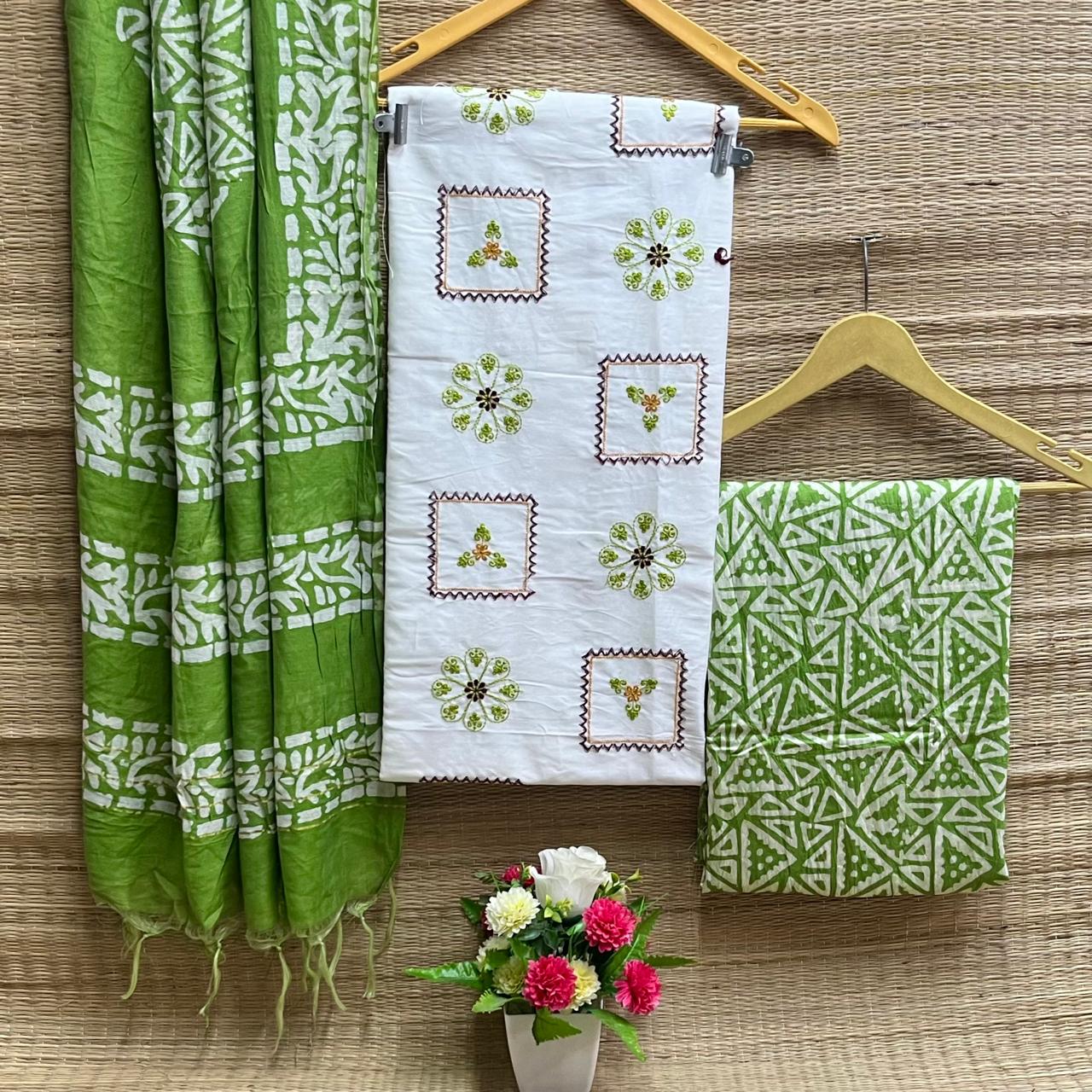 Modal Embroidery Premium Suit Set | Heavy Work & Fancy Batik Dupatta | LP-002