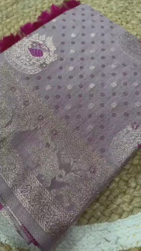 Premium Soft Silk Cotton Saree | Banarasi Zari & Meenakari Design | LP-002